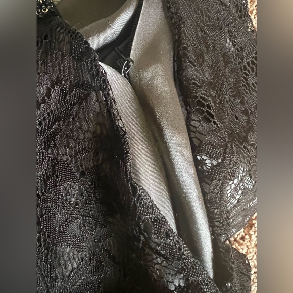 Oc by Oc (Oleg Cassini) y2k vintage lace and satin beaded goth semiformal dress - Picture 10 of 10